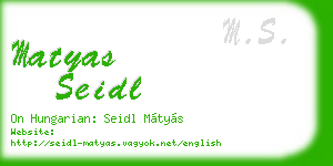 matyas seidl business card