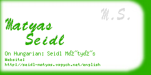 matyas seidl business card